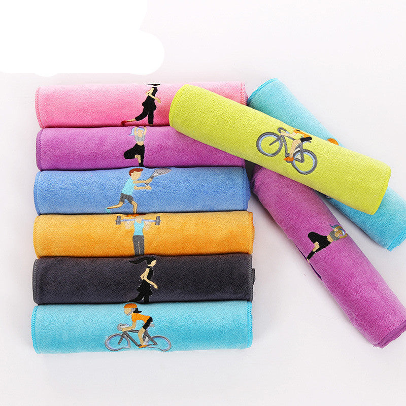 KTX-408403 Embroidered Microfiber Sports Towel - Quick-Dry, Lightweight and Highly Absorbent, 30x100 cm