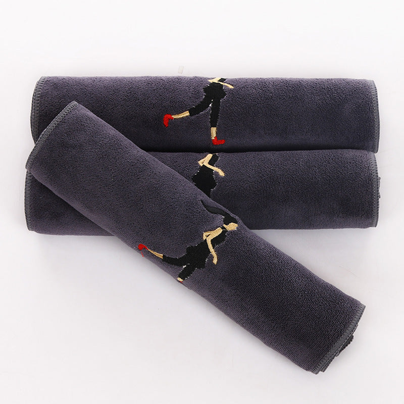KTX-408403 Embroidered Microfiber Sports Towel - Quick-Dry, Lightweight and Highly Absorbent, 30x100 cm