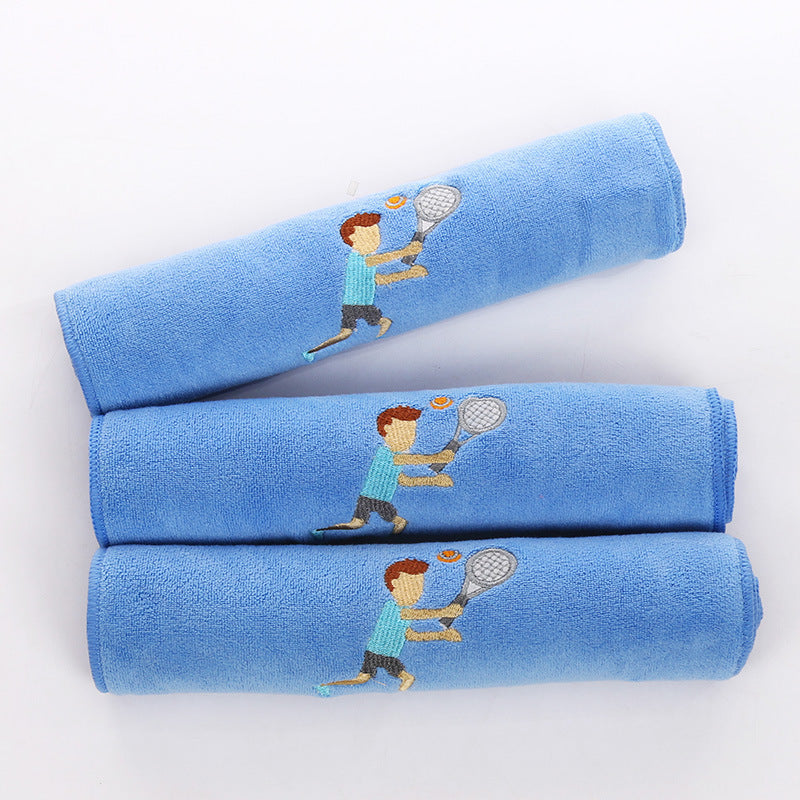 KTX-408403 Embroidered Microfiber Sports Towel - Quick-Dry, Lightweight and Highly Absorbent, 30x100 cm