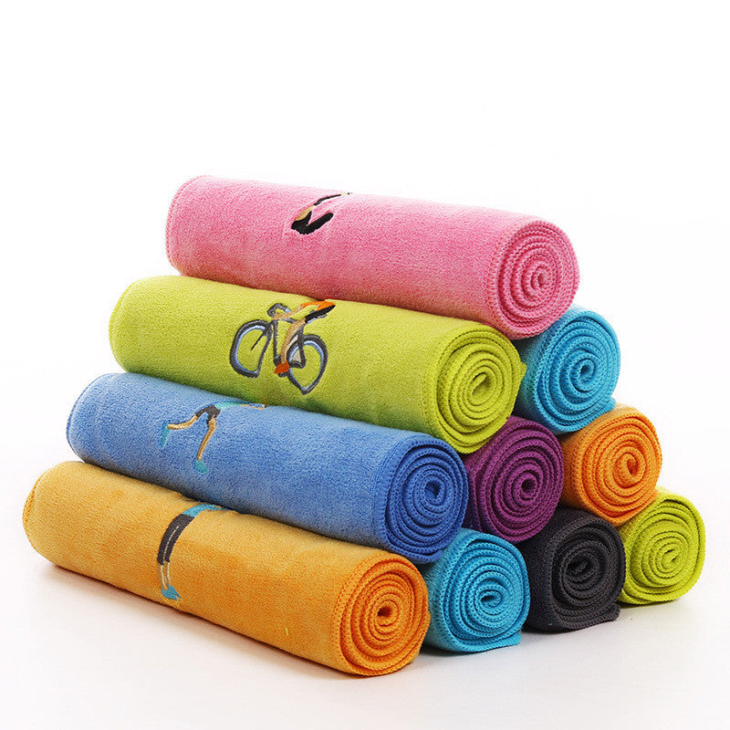 KTX-408403 Embroidered Microfiber Sports Towel - Quick-Dry, Lightweight and Highly Absorbent, 30x100 cm