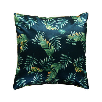 KTX-409875 Modern Tropical Bird and Leaf Print Satin Pillowcase