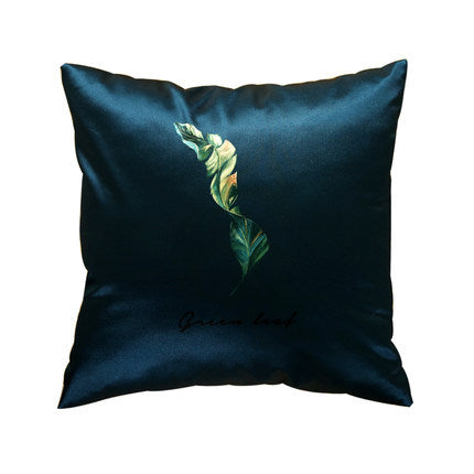 KTX-409875 Modern Tropical Bird and Leaf Print Satin Pillowcase