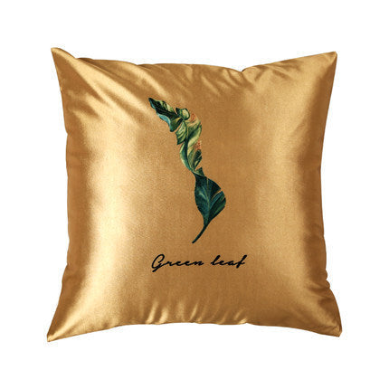 KTX-409875 Modern Tropical Bird and Leaf Print Satin Pillowcase