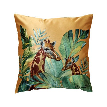 KTX-409875 Modern Tropical Bird and Leaf Print Satin Pillowcase
