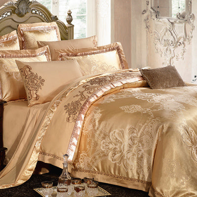 KTX-410451 Four-Piece Cotton Bedding Set with Floral Design for Full to King Size Beds