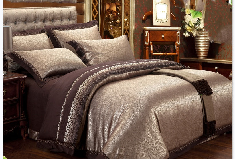 KTX-410451 Four-Piece Cotton Bedding Set with Floral Design for Full to King Size Beds