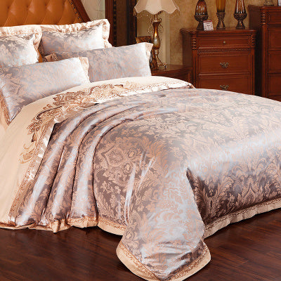 KTX-410451 Four-Piece Cotton Bedding Set with Floral Design for Full to King Size Beds
