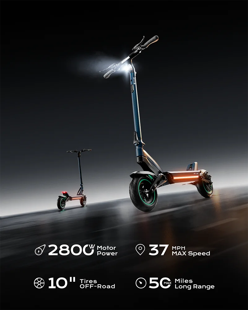 KTX-411475 2800W Foldable Electric Scooter with 10-Inch Tires and Bluetooth Control, Max Load 150kg