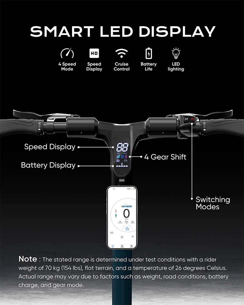 KTX-411475 2800W Foldable Electric Scooter with 10-Inch Tires and Bluetooth Control, Max Load 150kg