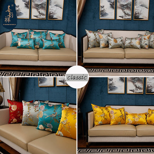 KTX-412179 Modern Chinese Landscape Jacquard Pillowcase in Various Colors and Sizes