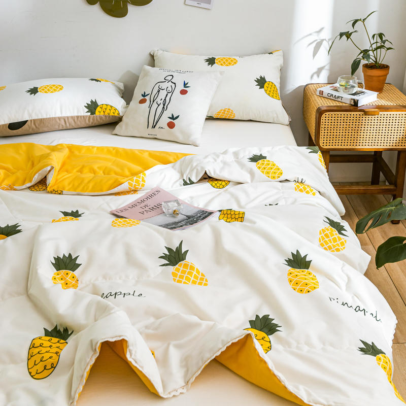 KTX-413267 Rainbow Flower Clip Cotton Summer Quilt - Delicate Lace Air Conditioner Quilt for Kids - Multiple Color Options Available