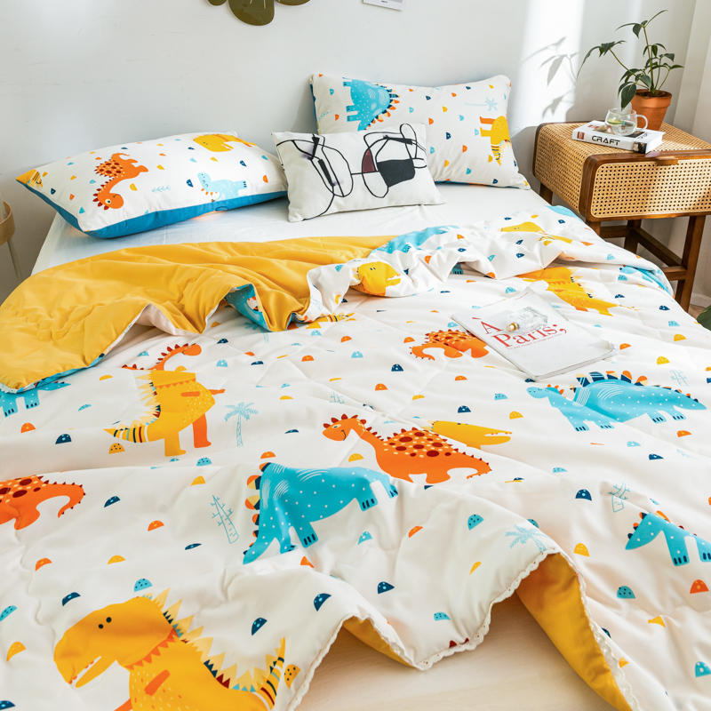 KTX-413267 Rainbow Flower Clip Cotton Summer Quilt - Delicate Lace Air Conditioner Quilt for Kids - Multiple Color Options Available