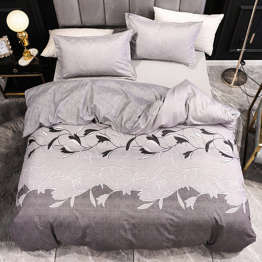 KTX-413587 Three-Piece Bedding Set with Plain Quilt Cover and Pillowcase, 210x210cm Quilt, 50x70cm Pillowcase, Available in Various Colors