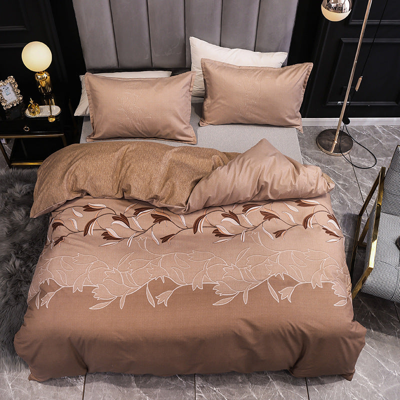 KTX-413587 Three-Piece Bedding Set with Plain Quilt Cover and Pillowcase, 210x210cm Quilt, 50x70cm Pillowcase, Available in Various Colors