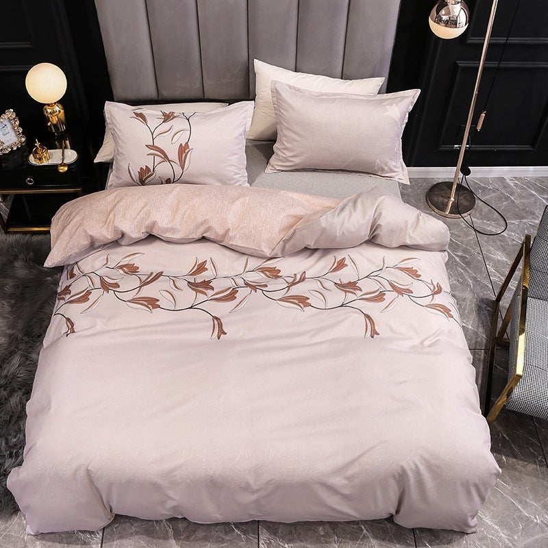 KTX-413587 Three-Piece Bedding Set with Plain Quilt Cover and Pillowcase, 210x210cm Quilt, 50x70cm Pillowcase, Available in Various Colors