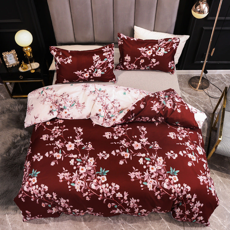 KTX-413587 Three-Piece Bedding Set with Plain Quilt Cover and Pillowcase, 210x210cm Quilt, 50x70cm Pillowcase, Available in Various Colors