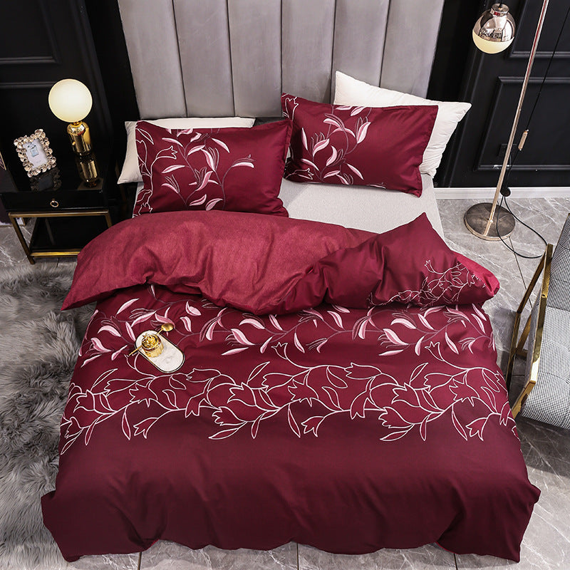 KTX-413587 Three-Piece Bedding Set with Plain Quilt Cover and Pillowcase, 210x210cm Quilt, 50x70cm Pillowcase, Available in Various Colors
