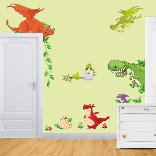 KTX-414355 Cute Animal Wall Sticker for Children's Room - Detachable, Waterproof PVC Decoration
