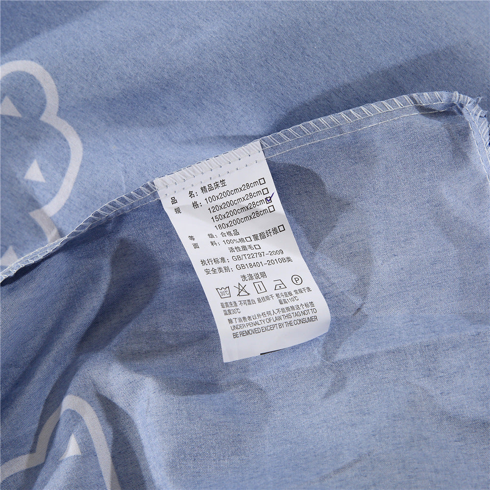 KTX-414419 Non-Slip Double Single Sheet with Floral Pattern - Available in Multiple Sizes