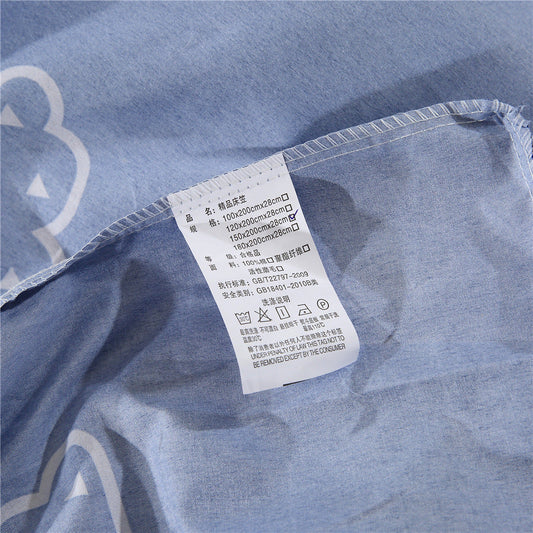 KTX-414419 Non-Slip Double Single Sheet with Floral Pattern - Available in Multiple Sizes