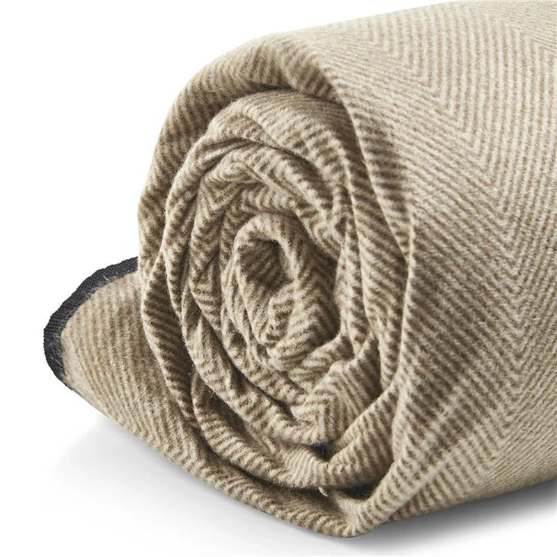 KTX-414931 Foldable Waterproof Travel Picnic Blanket Mat - Custom Linen Canvas Design