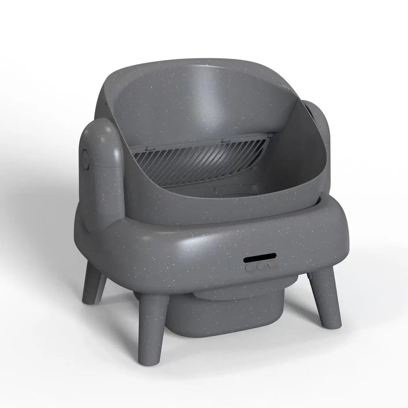 KTX-416019 Automatic Cat Litter Box with Large Capacity - Easy Clean Stainless Steel and Plastic Design