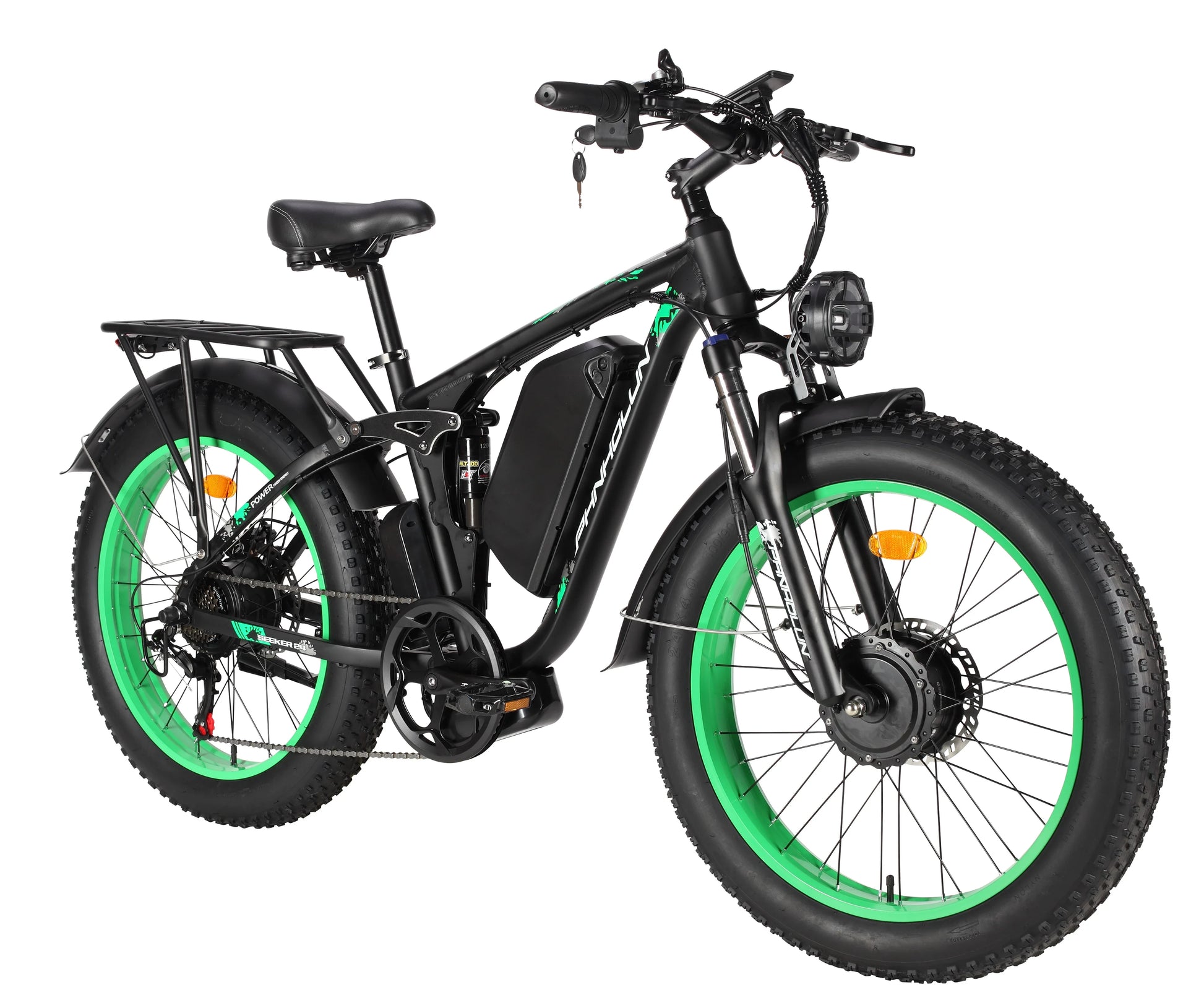 KTX-416275 Electric Mountain Bike 24" Fat Tire Dual Motor 52V 3000W Off Road E-Bike with Hydraulic Brakes