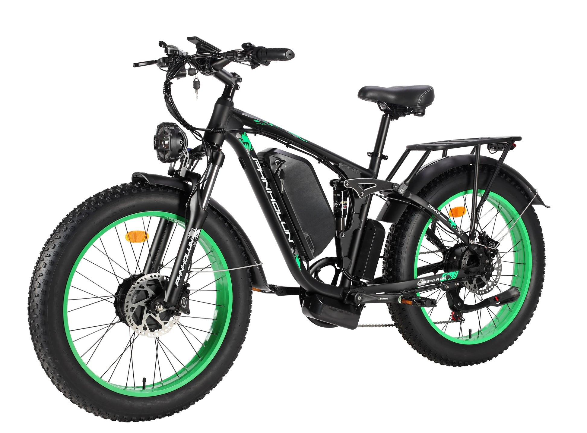 KTX-416275 Electric Mountain Bike 24" Fat Tire Dual Motor 52V 3000W Off Road E-Bike with Hydraulic Brakes