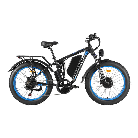KTX-416275 Electric Mountain Bike 24" Fat Tire Dual Motor 52V 3000W Off Road E-Bike with Hydraulic Brakes