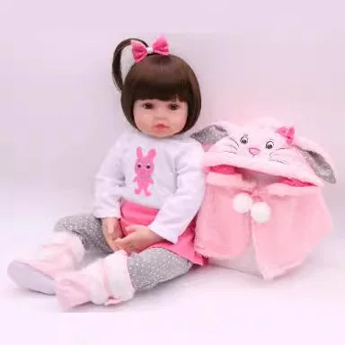 KTX-416403 Lifelike Silicone Reborn Baby Doll - 45 cm Realistic Full Body Toy for Children