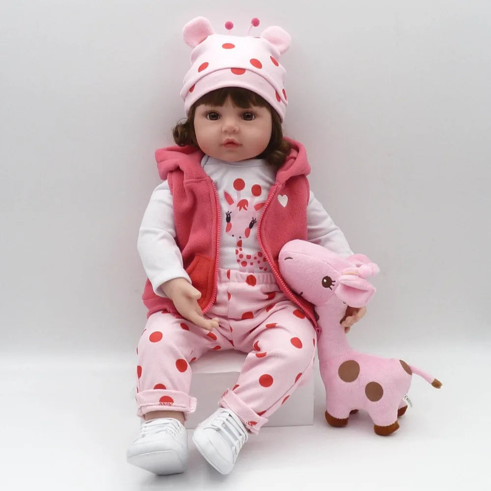 KTX-416403 Lifelike Silicone Reborn Baby Doll - 45 cm Realistic Full Body Toy for Children