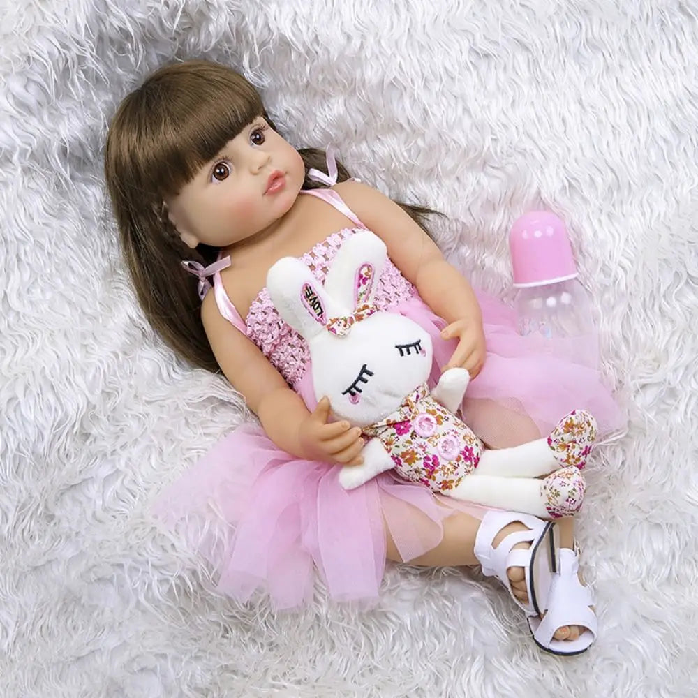 KTX-416403 Lifelike Silicone Reborn Baby Doll - 45 cm Realistic Full Body Toy for Children