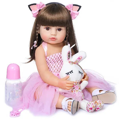 KTX-416403 Lifelike Silicone Reborn Baby Doll - 45 cm Realistic Full Body Toy for Children