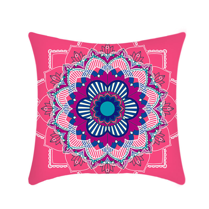 KTX-416403 Mandala Ethnic Print Single-Sided Bolster Cushion - 45x45cm, Various Colors