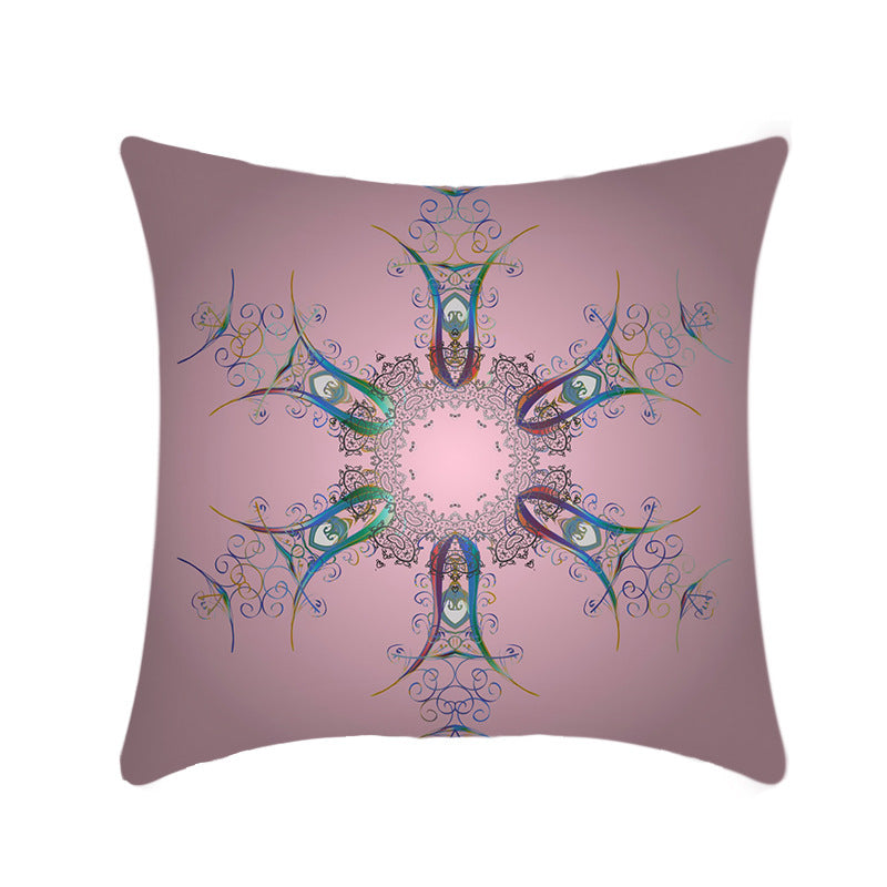 KTX-416403 Mandala Ethnic Print Single-Sided Bolster Cushion - 45x45cm, Various Colors