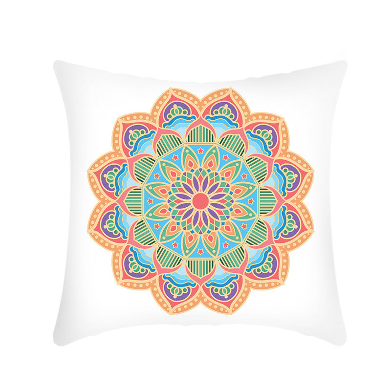 KTX-416403 Mandala Ethnic Print Single-Sided Bolster Cushion - 45x45cm, Various Colors