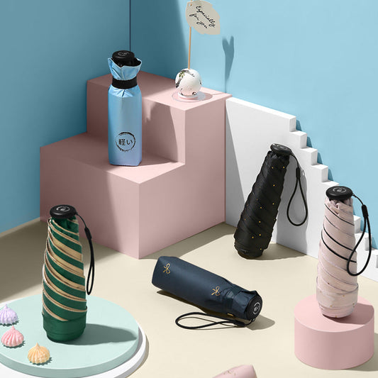 KTX-416403 Ultra-Light Compact Thumb Umbrella with UPF 50+ UV Protection in Solid Colors and Prints