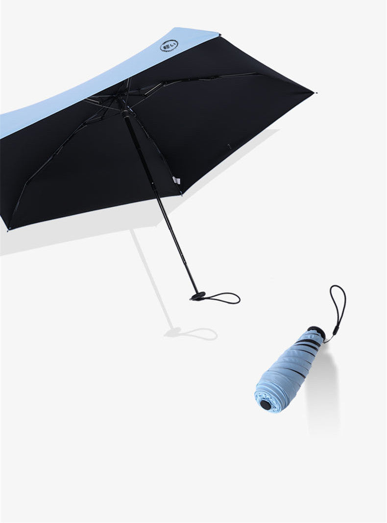 KTX-416403 Ultra-Light Compact Thumb Umbrella with UPF 50+ UV Protection in Solid Colors and Prints