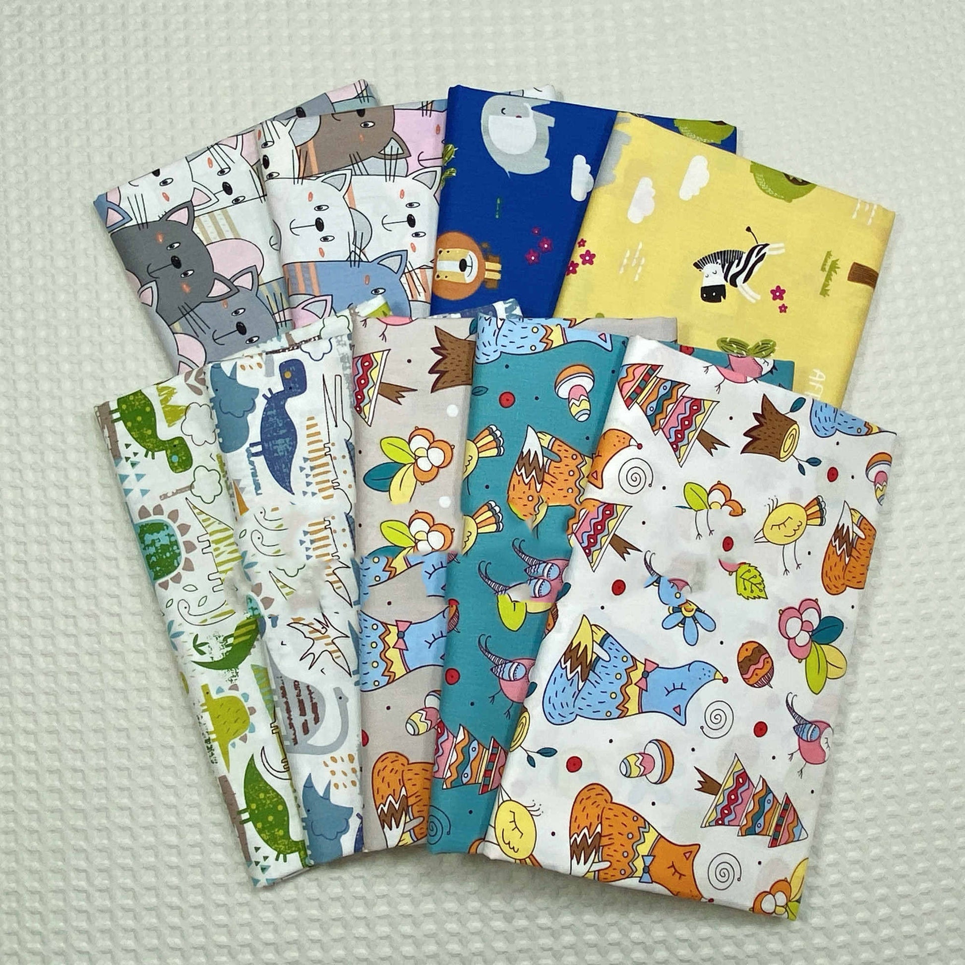 KTX-416531 Cotton Twill Quilt Cover with Cartoon Plant and Animal Prints - Multiple Colors Available