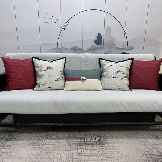 KTX-416531 Elegant Jacquard Woven Leather Pillowcase - Available in Square and Rectangular Sizes