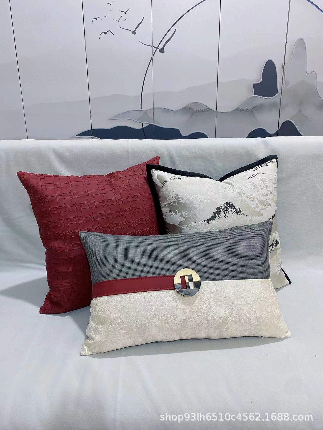 KTX-416531 Elegant Jacquard Woven Leather Pillowcase - Available in Square and Rectangular Sizes