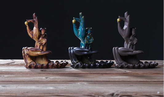 KTX-416659 Bergamot Lotus Backflow Incense Burner - Dual-Use for Home and Office Decoration