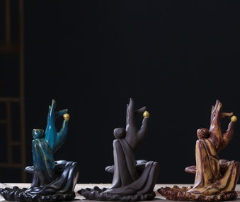 KTX-416659 Bergamot Lotus Backflow Incense Burner - Dual-Use for Home and Office Decoration