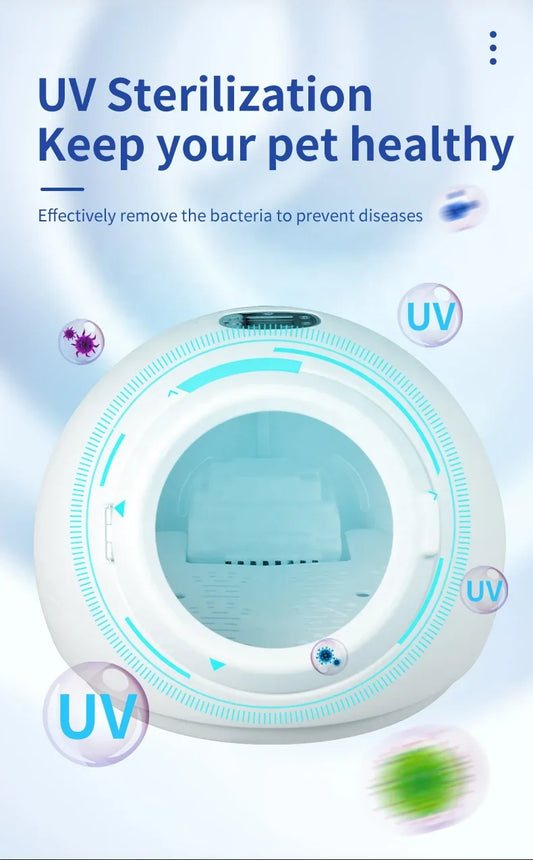 KTX-416979 Smart 360-Degree Temperature Controlled Pet Dryer for Cats and Small Dogs - Indoor Bathing Use