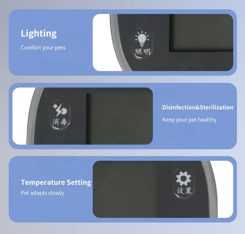 KTX-416979 Smart 360-Degree Temperature Controlled Pet Dryer for Cats and Small Dogs - Indoor Bathing Use