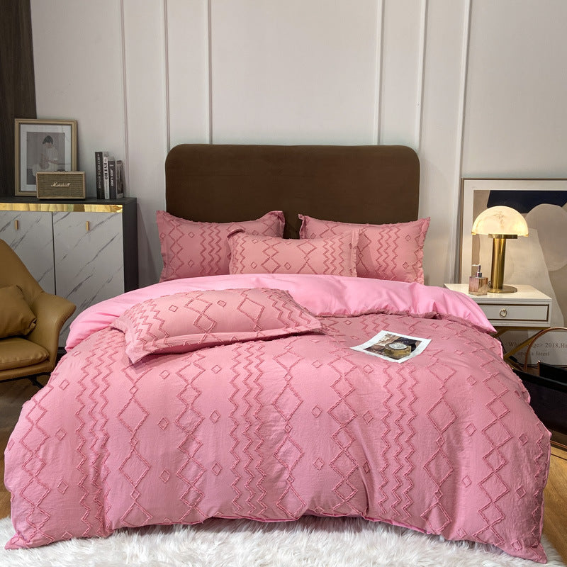 KTX-417043 Universal Bed Sheet and Quilt Cover Set - Fitted and Three-Piece Options Available in Various Sizes