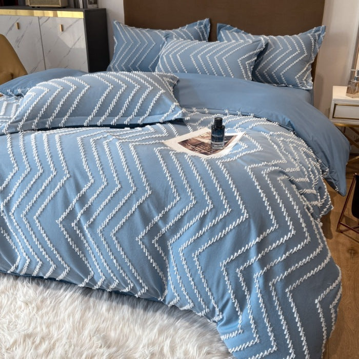 KTX-417043 Universal Bed Sheet and Quilt Cover Set - Fitted and Three-Piece Options Available in Various Sizes