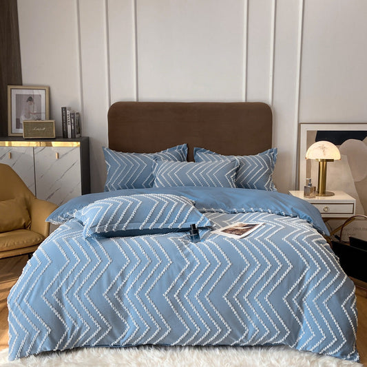 KTX-417043 Universal Bed Sheet and Quilt Cover Set - Fitted and Three-Piece Options Available in Various Sizes