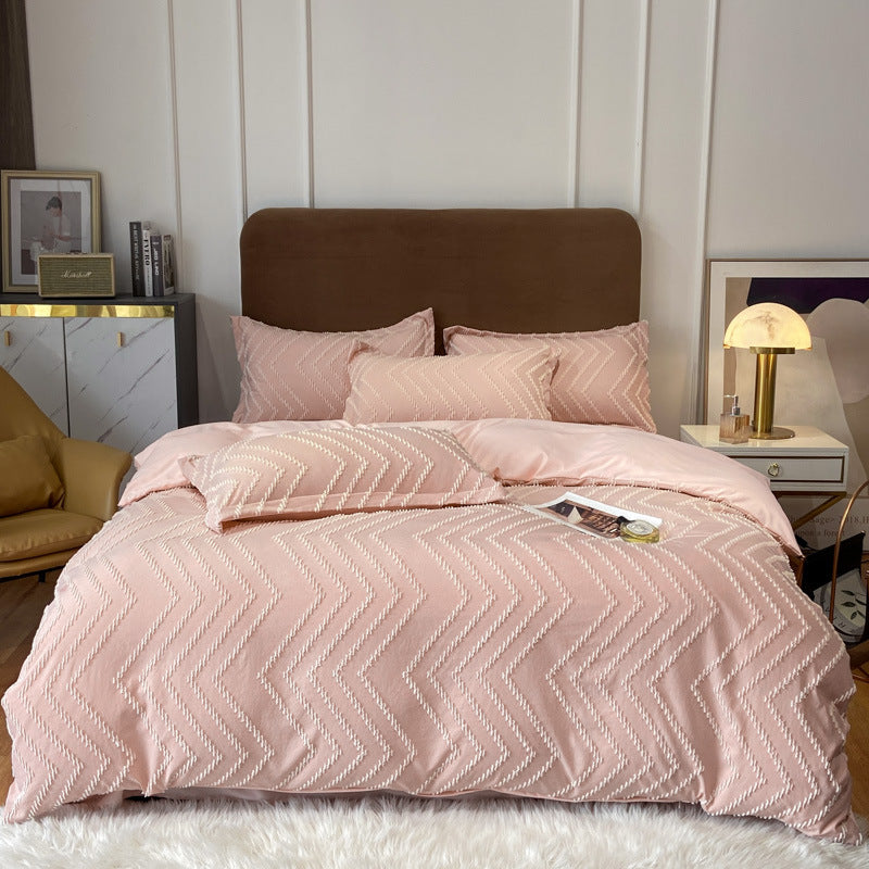 KTX-417043 Universal Bed Sheet and Quilt Cover Set - Fitted and Three-Piece Options Available in Various Sizes