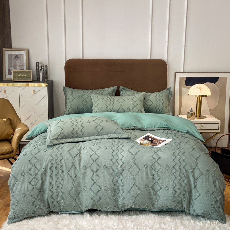 KTX-417043 Universal Bed Sheet and Quilt Cover Set - Fitted and Three-Piece Options Available in Various Sizes